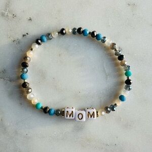 Mom Colorful Beaded Word Bracelet, Mama Beaded Bracelet, Mothers Day Gift
